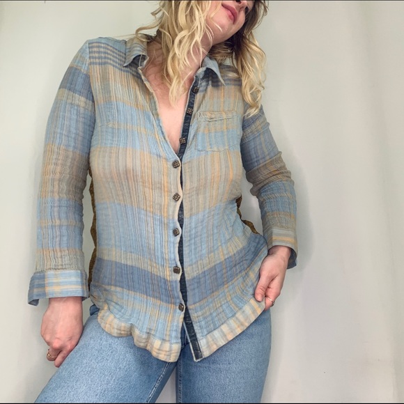 Boho Plaid Button Up - Picture 2 of 4